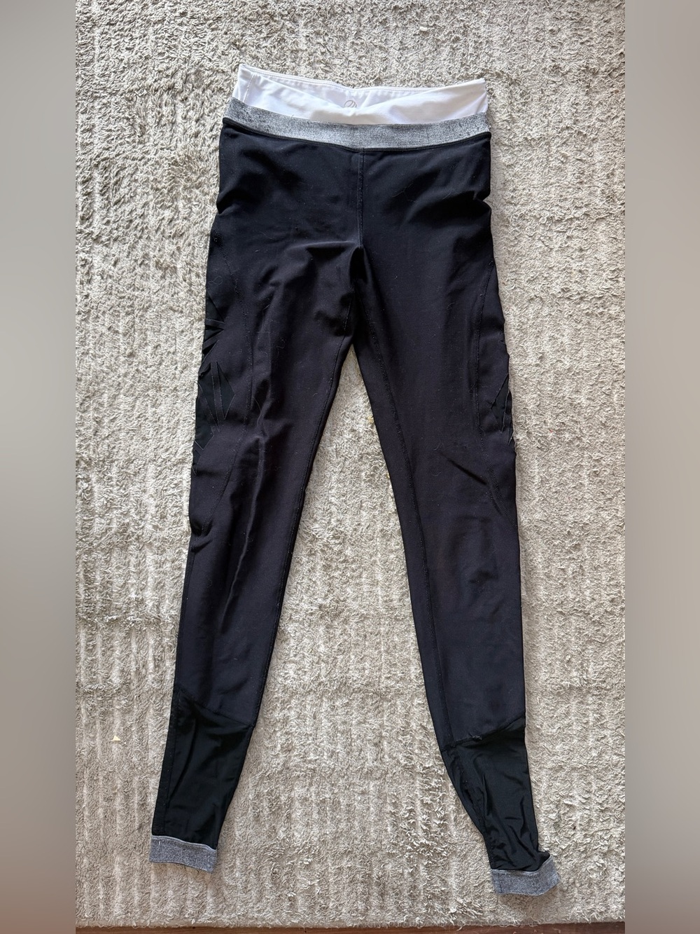 *SALE* TALL Black Leggings with Detailed Mesh Panels || MPG X LTS || size XS
